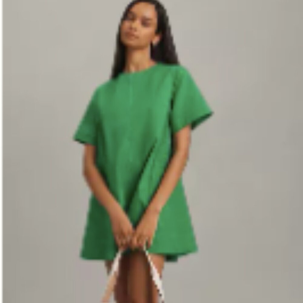 Maeve Short-Sleeve Crew-Neck Swing Mini Dress
